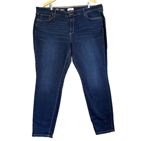 Sonoma Jeans Women's 20W Blue Dark Wash High Rise Skinny Stretch Denim Distress - Picture 1 of 10